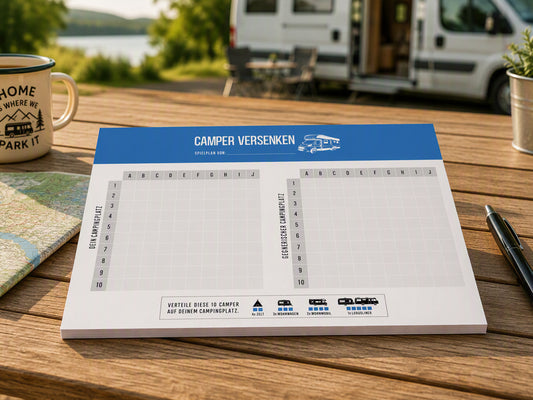 Spieleblock „Camper versenken“ – Das Camping-Spiel für unterwegs