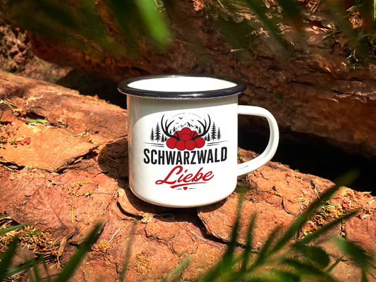 Schwarzwald Liebe - Emaille Tasse (Black)