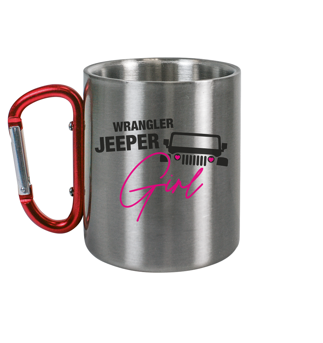 Wrangler Jeeper Girl – Edelstahl Tasse mit Karabinergriff