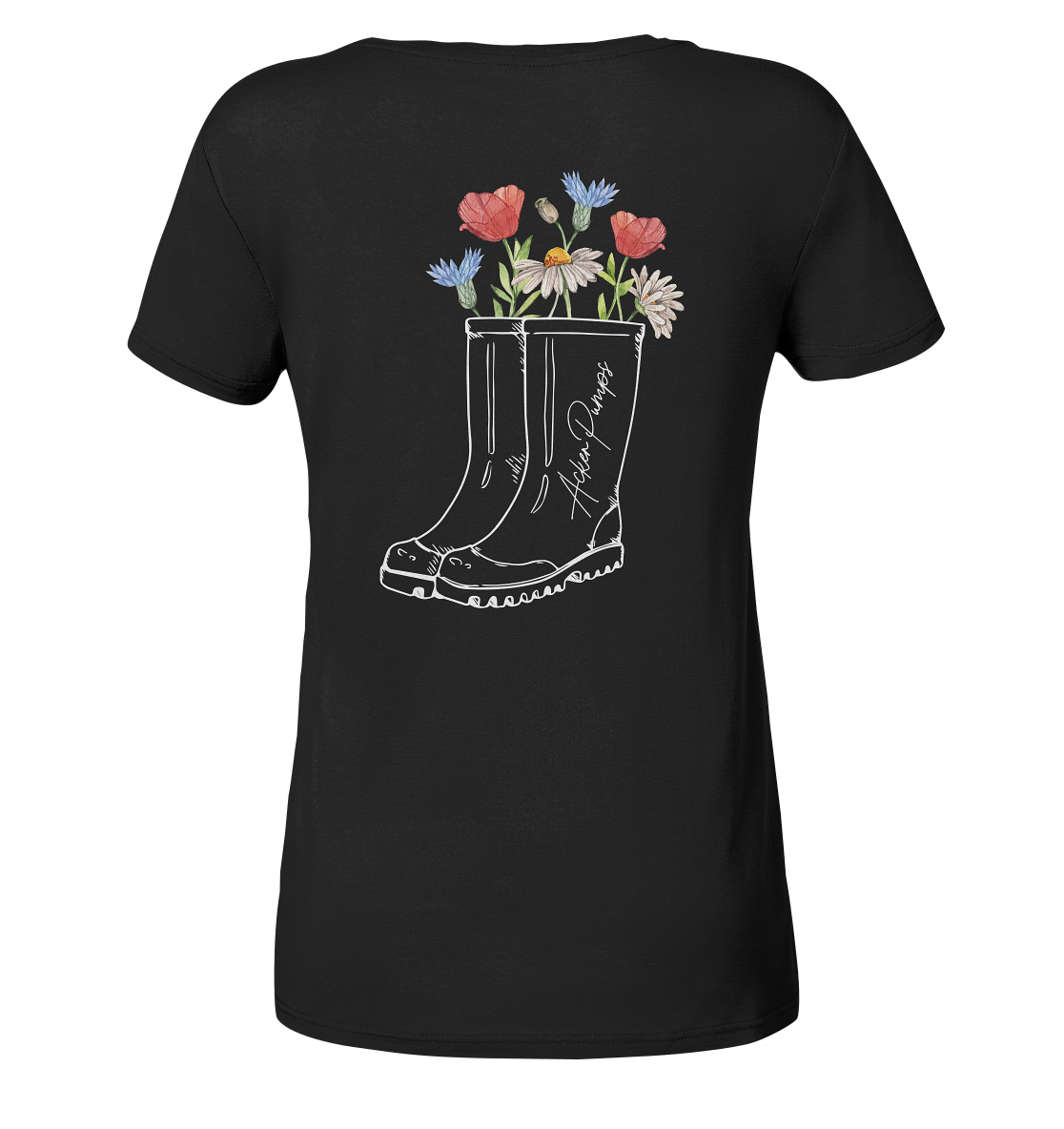 Ladies V-Neck Shirt „Acker Pumps“ – Dein Dorfkind-Statement für Alltag, Partys & Festivals