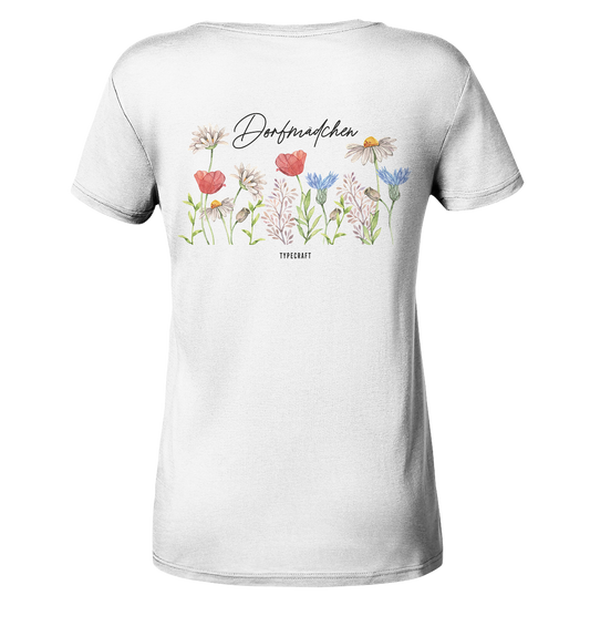 Ladies V-Neck Shirt „Dorfmädchen“ – stylisch, bequem & mit Dorfkind-Charme! (Druck auf Rückseite)