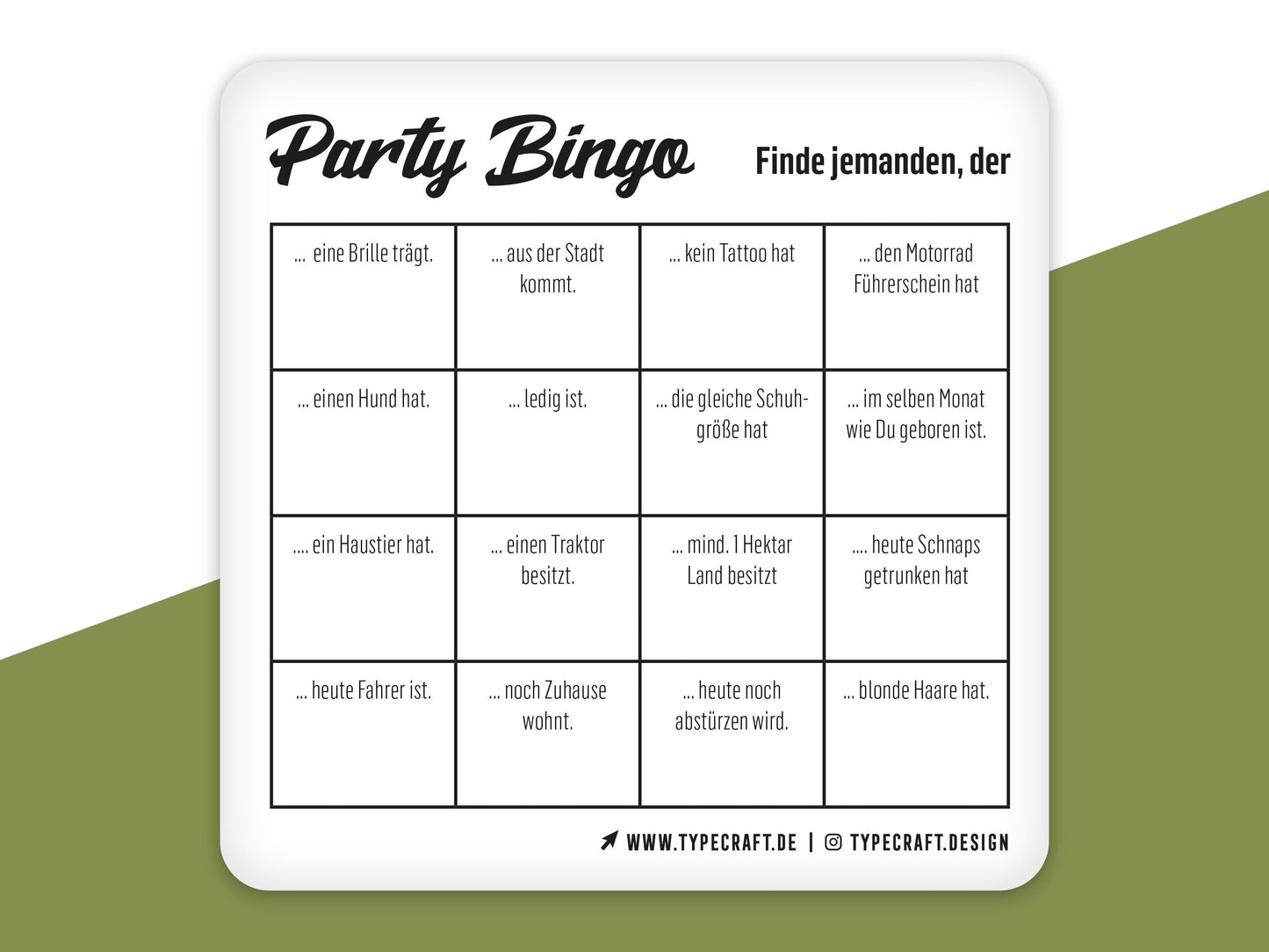 Bierdeckel Bingo – das witzige Partyspiel für jede Feier! | 20er oder 40er Bierdeckelset
