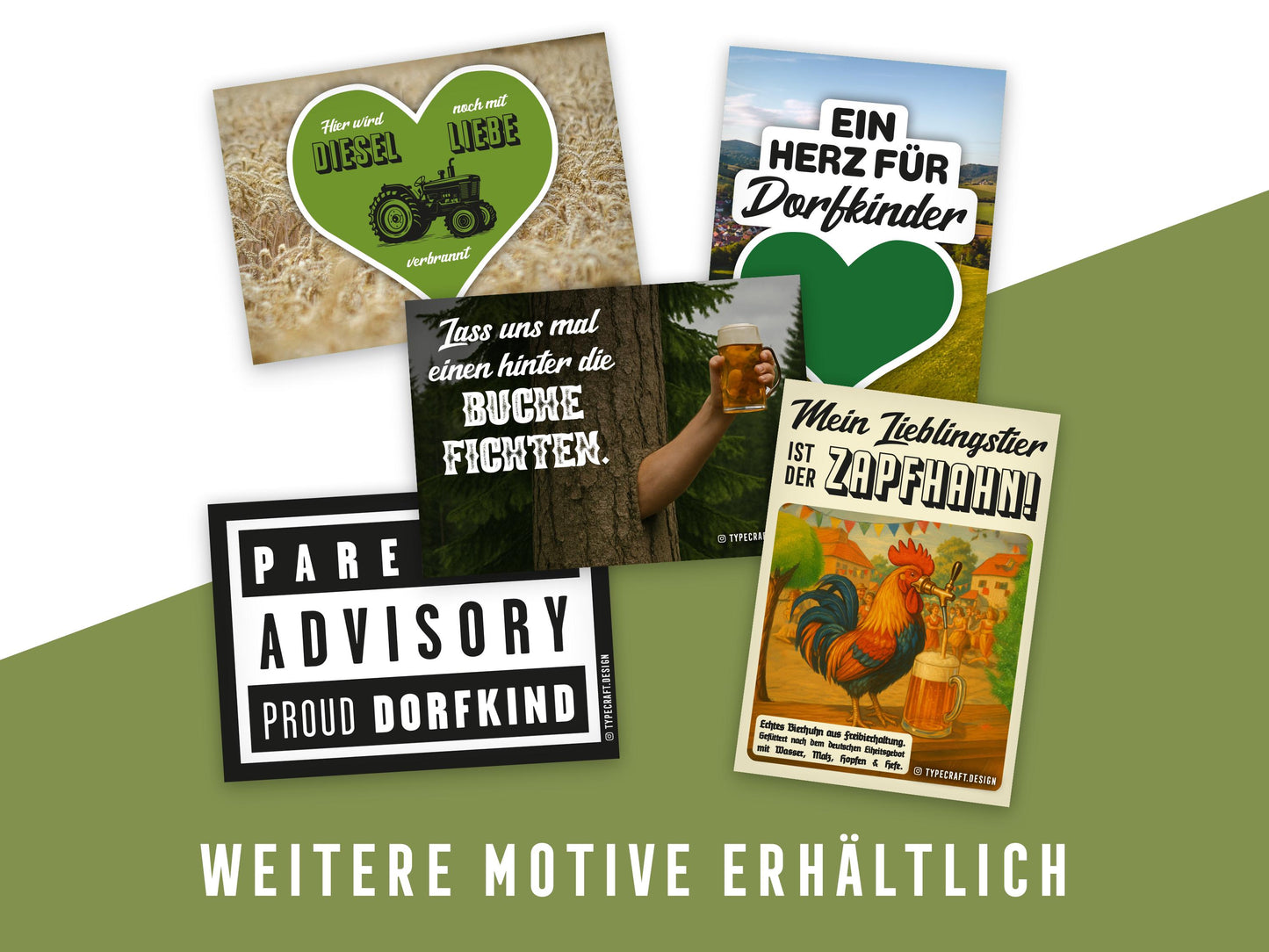 Partysticker "Mein Lieblingstier ist der Zapfhahn" - 20 Sticker fürs nächste Dorffest, Bauwagenparty oder Festival