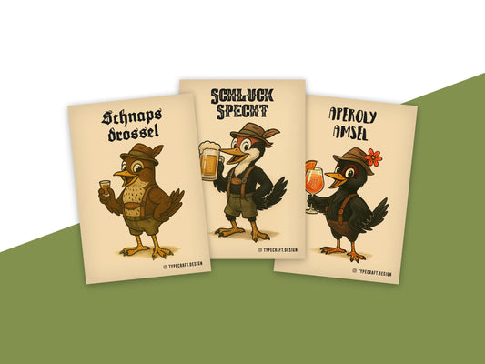 Party Sticker Paket – Lustige Tiermotive für Dorffest, Bauwagenparty & Festival