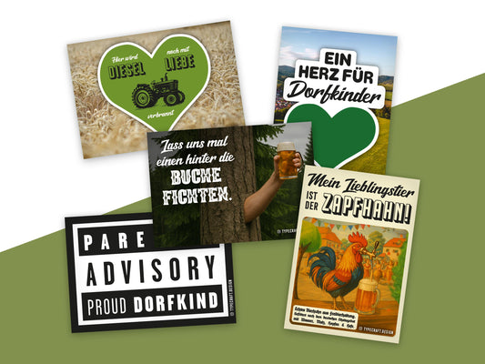 Party Sticker Paket – Lustige Sticker für Dorffest, Bauwagenparty & Festival