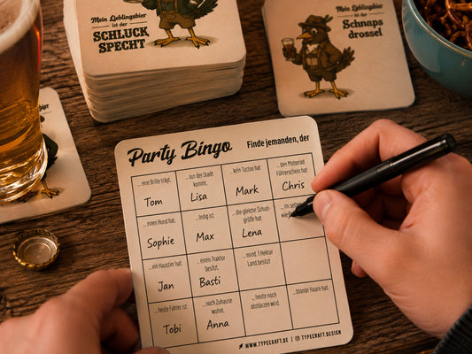 Bierdeckel Bingo – das witzige Partyspiel für jede Feier! | 20er oder 40er Bierdeckelset