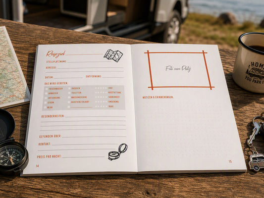 Mein Camping Roadbook – Dein Reisetagebuch für Camper, Vanlife & Outdoor-Abenteuer