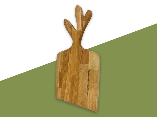 Handgefertigtes Schneidebrett „Hirschgeweih“ aus Eichenholz – Brotzeitbrett, Servierbrett & Geschenkidee