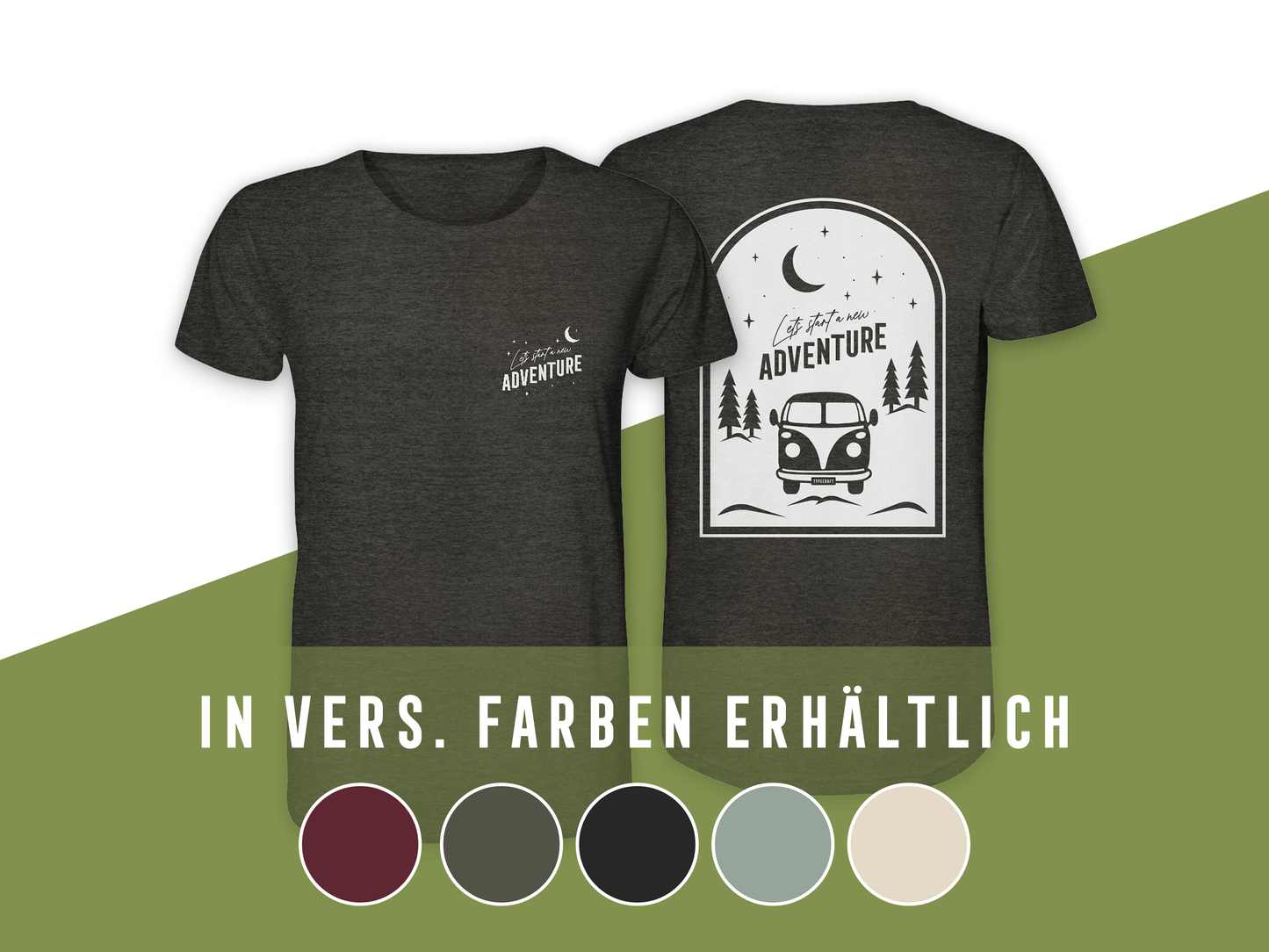 Organic Shirt „Let’s Start a New Adventure – Camping“