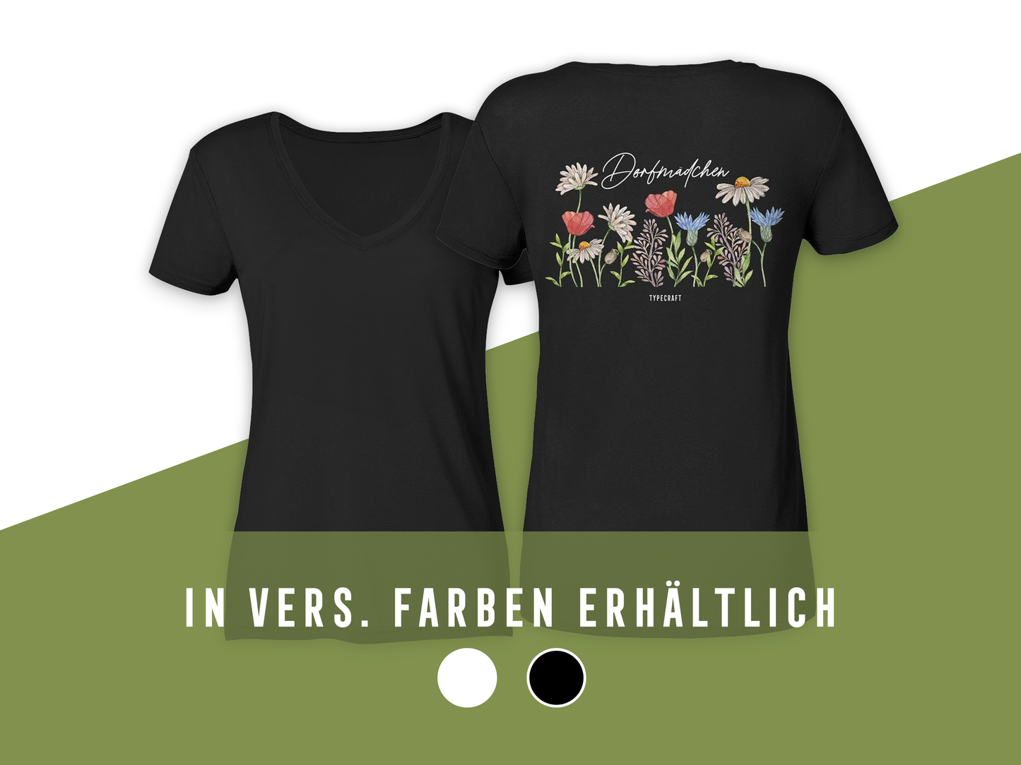 Ladies V-Neck Shirt „Dorfmädchen“ – stylisch, bequem & mit Dorfkind-Charme! (Druck auf Rückseite)