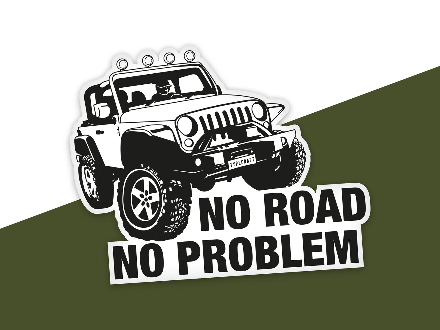 "No Road, No Problem" Auto Aufkleber (2er Set)