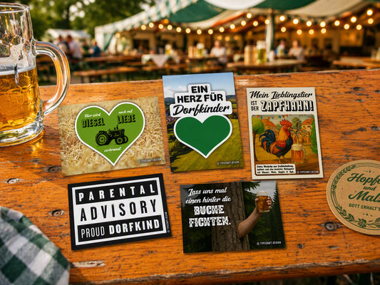Party Sticker Paket – Lustige Sticker für Dorffest, Bauwagenparty & Festival