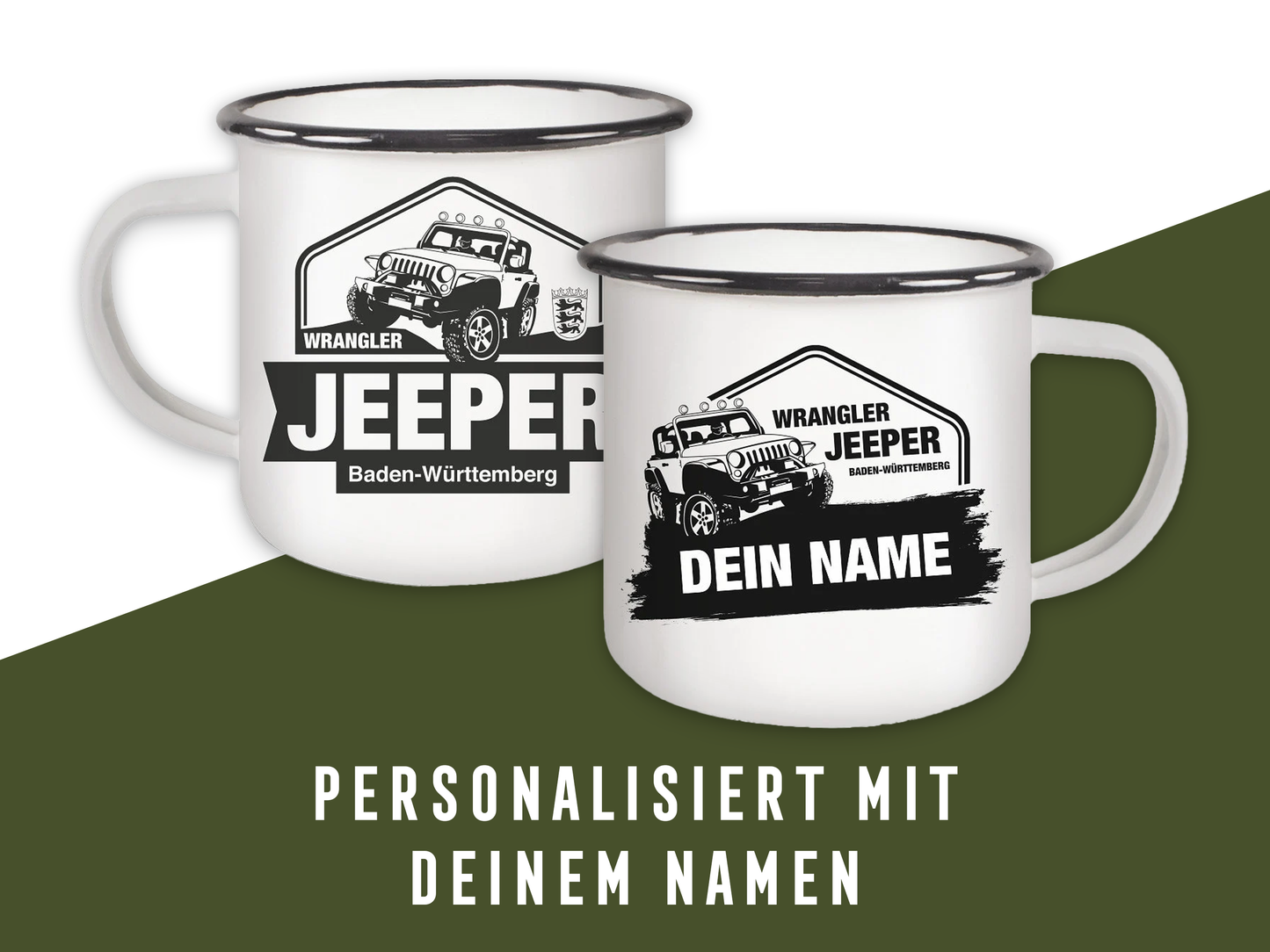Wrangler Jeeper Baden-Württemberg Emaille Tasse