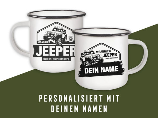 Wrangler Jeeper Baden-Württemberg Emaille Tasse