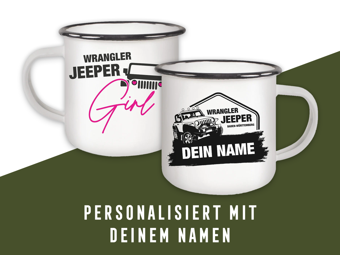 Wrangler Jeeper Girl – Emaille Tasse