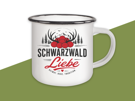 SCHWARZWALD Liebe - Emaille Tasse (Black)