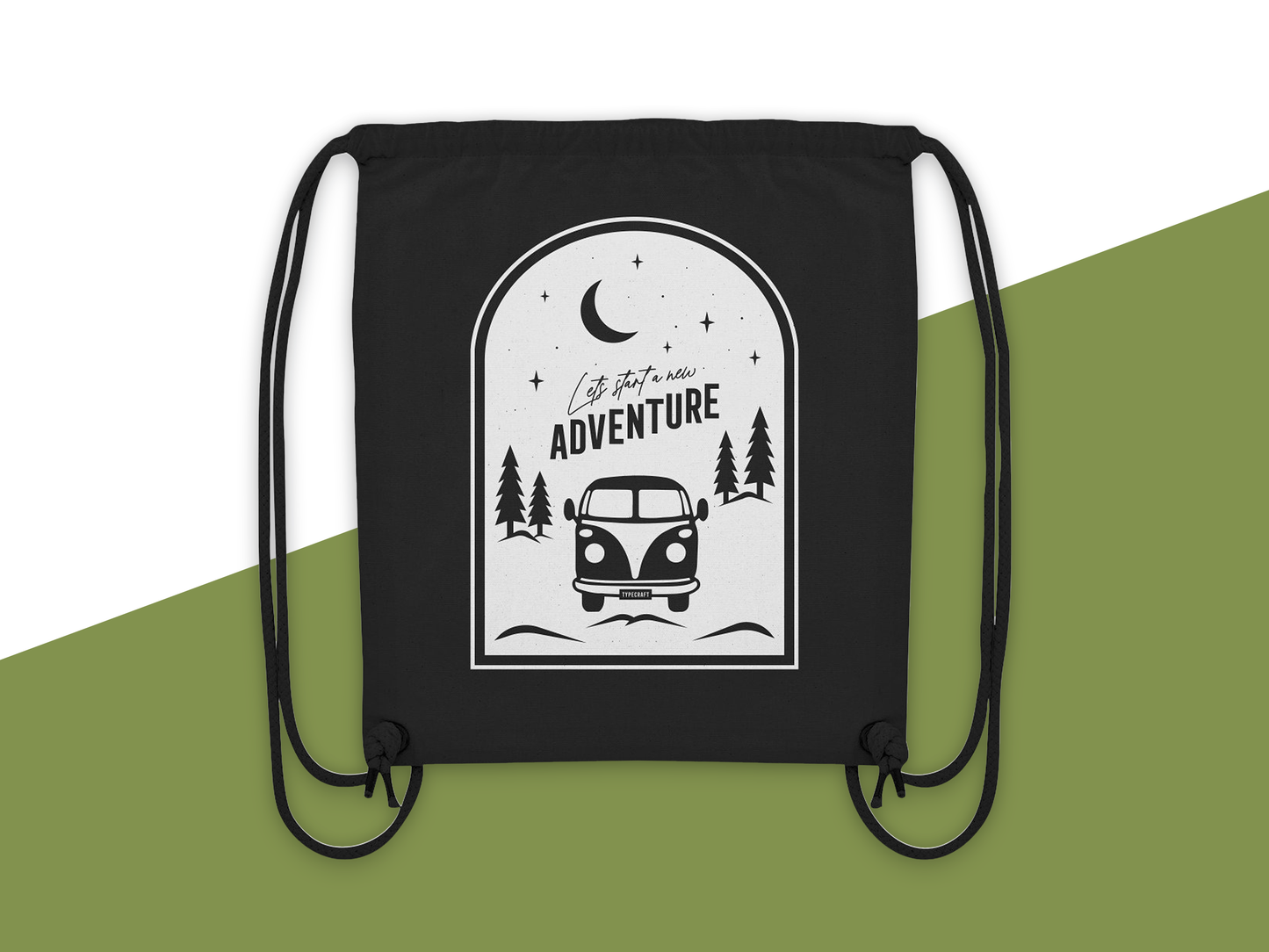 Organic Gym-Bag „Let’s Start a New Adventure – Camping“