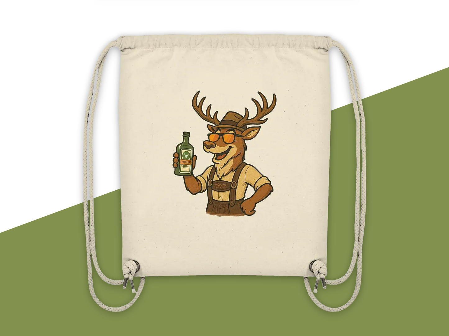 Platzhirsch Turnbeutel – Dein stylischer Begleiter für Party &amp; Festival - Organic Gym-Bag