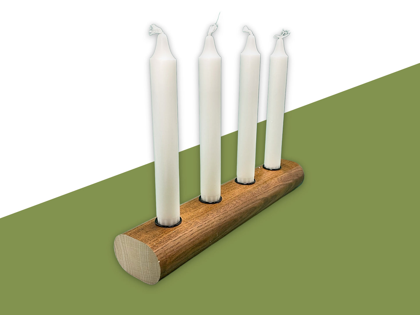 Upcycling Adventskranz aus altem Eichen-Tischbein – nachhaltiges Einzelstück für die Adventszeit