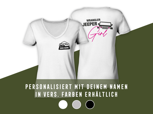 Wrangler Jeeper Girl – Ladies Organic V-Neck Shirt