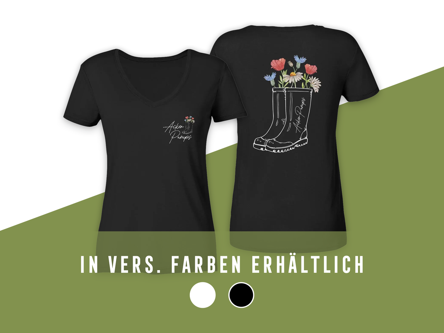 Ladies V-Neck Shirt „Acker Pumps“ – Dein Dorfkind-Statement für Alltag, Partys & Festivals