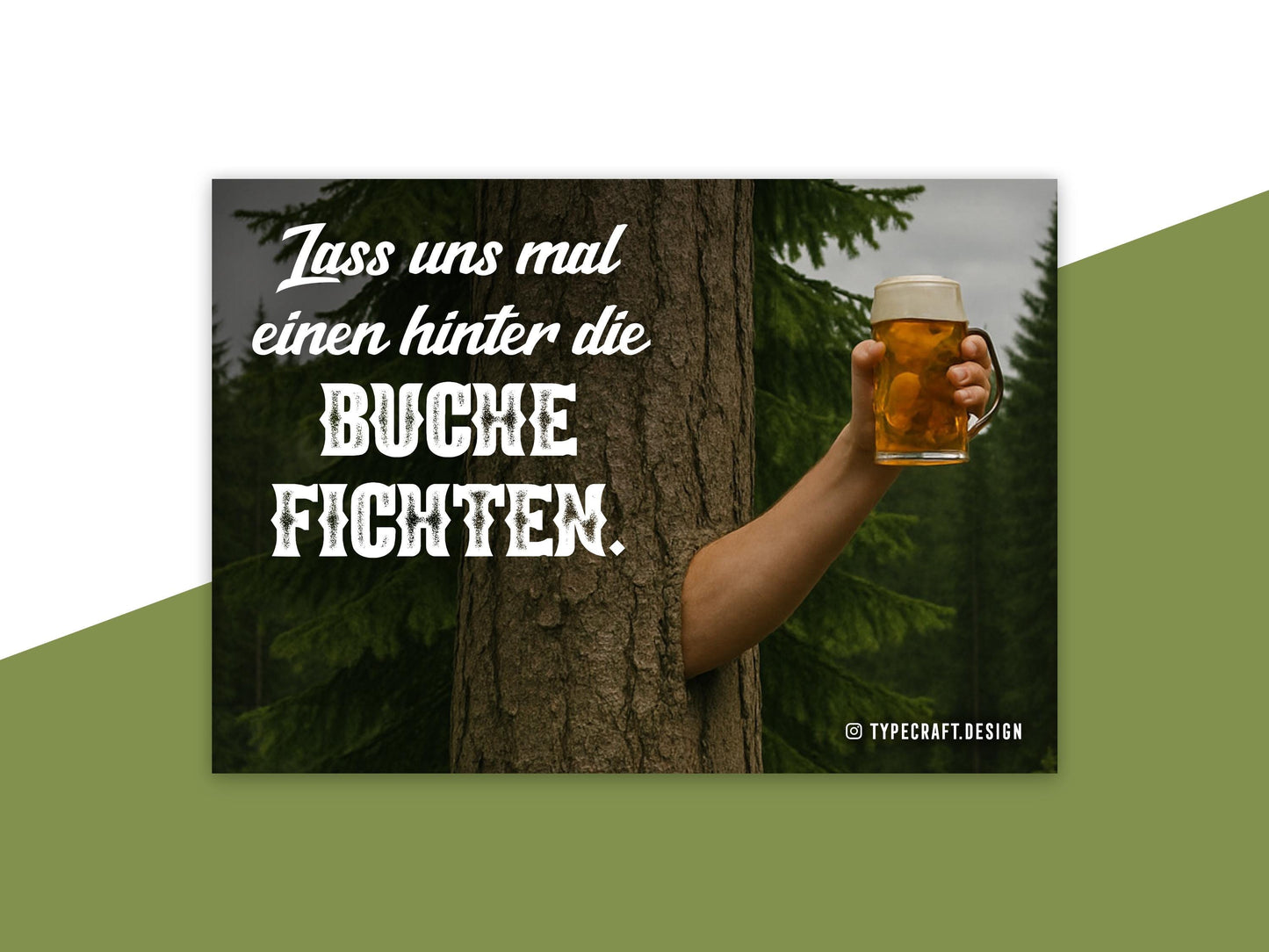 Partysticker "Lass uns mal wieder einen hinter die Buche fichten" - 20 Sticker fürs nächste Dorffest, Bauwagenparty oder Festival