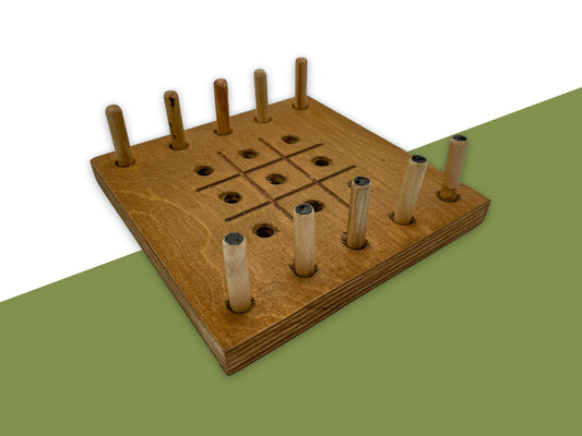 Handgefertigtes Holz-Brettspiel „Tic Tac Toe / Drei gewinnt“ – Spieleklassiker