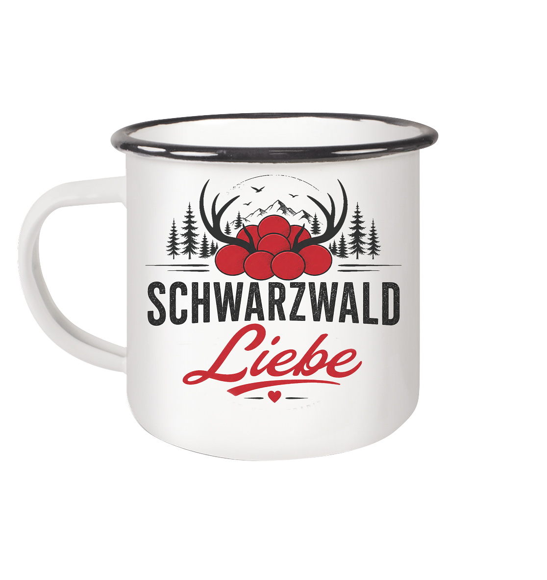 Schwarzwald Liebe  - Emaille Tasse (Black)