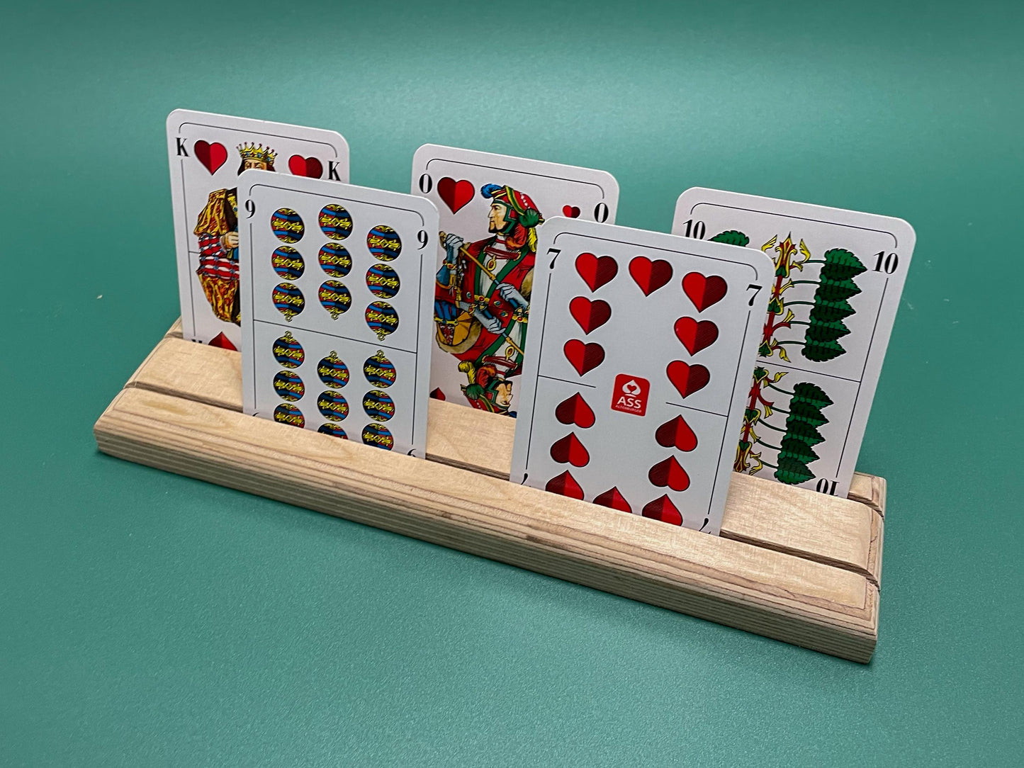 Handgefertigter Kartenhalter aus Holz – Kartenständer für Gesellschaftsspiele & Fotoleiste