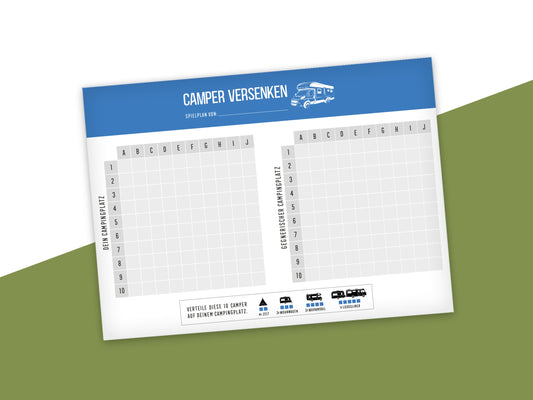 Spieleblock „Camper versenken“ – Das Camping-Spiel für unterwegs
