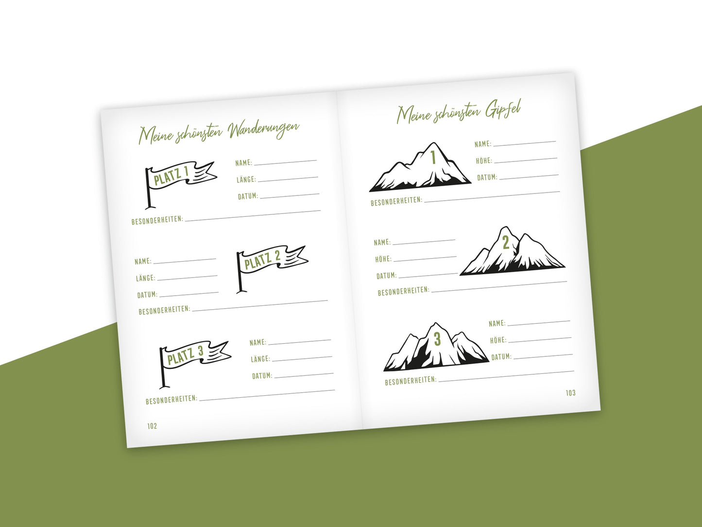 Mein Wander-Tourenbuch - Das Tourenbuch für unterwegs