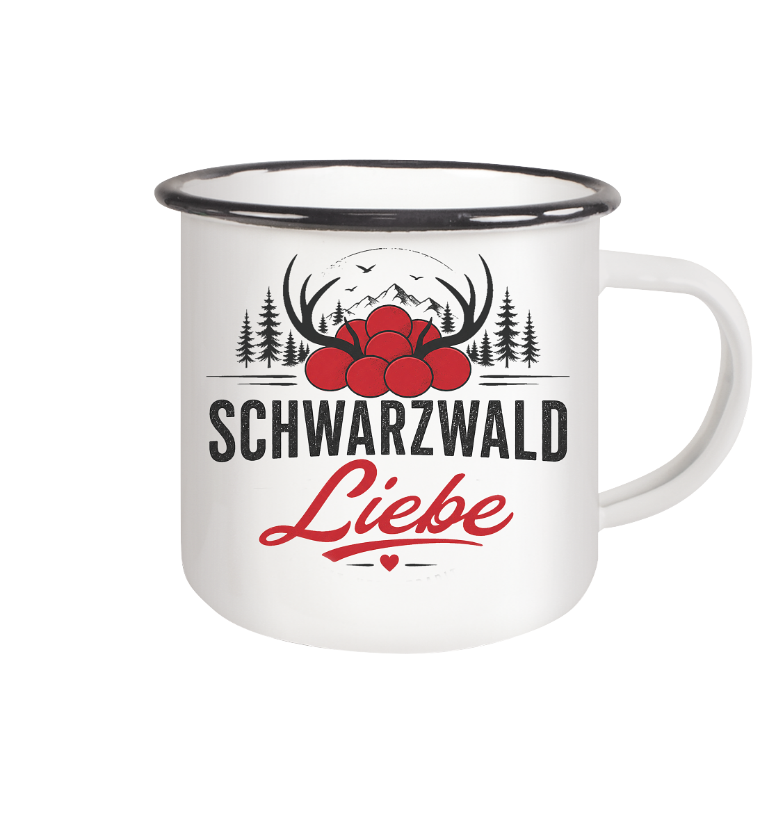 Schwarzwald Liebe  - Emaille Tasse (Black)