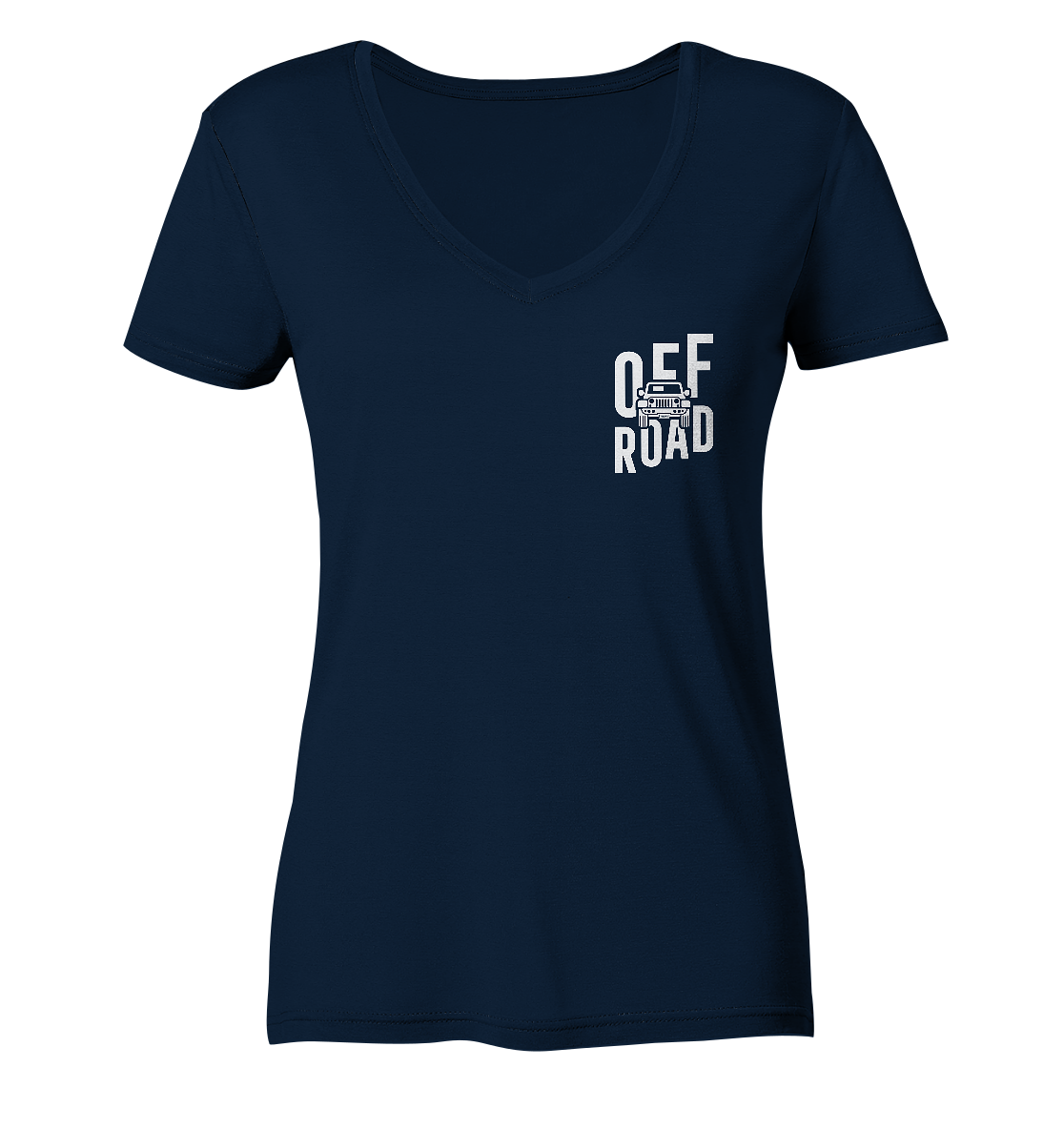 Ladies V-Neck Shirt „Offroad Jeeper“ – für Jeep & Offroad-Fans