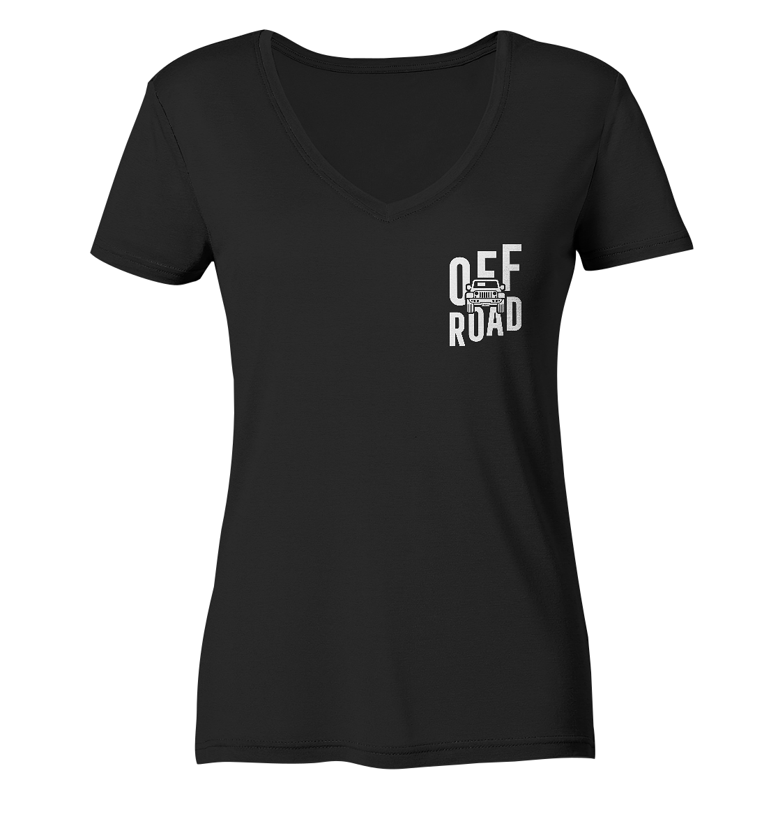 Ladies V-Neck Shirt „Offroad Jeeper“ – für Jeep & Offroad-Fans
