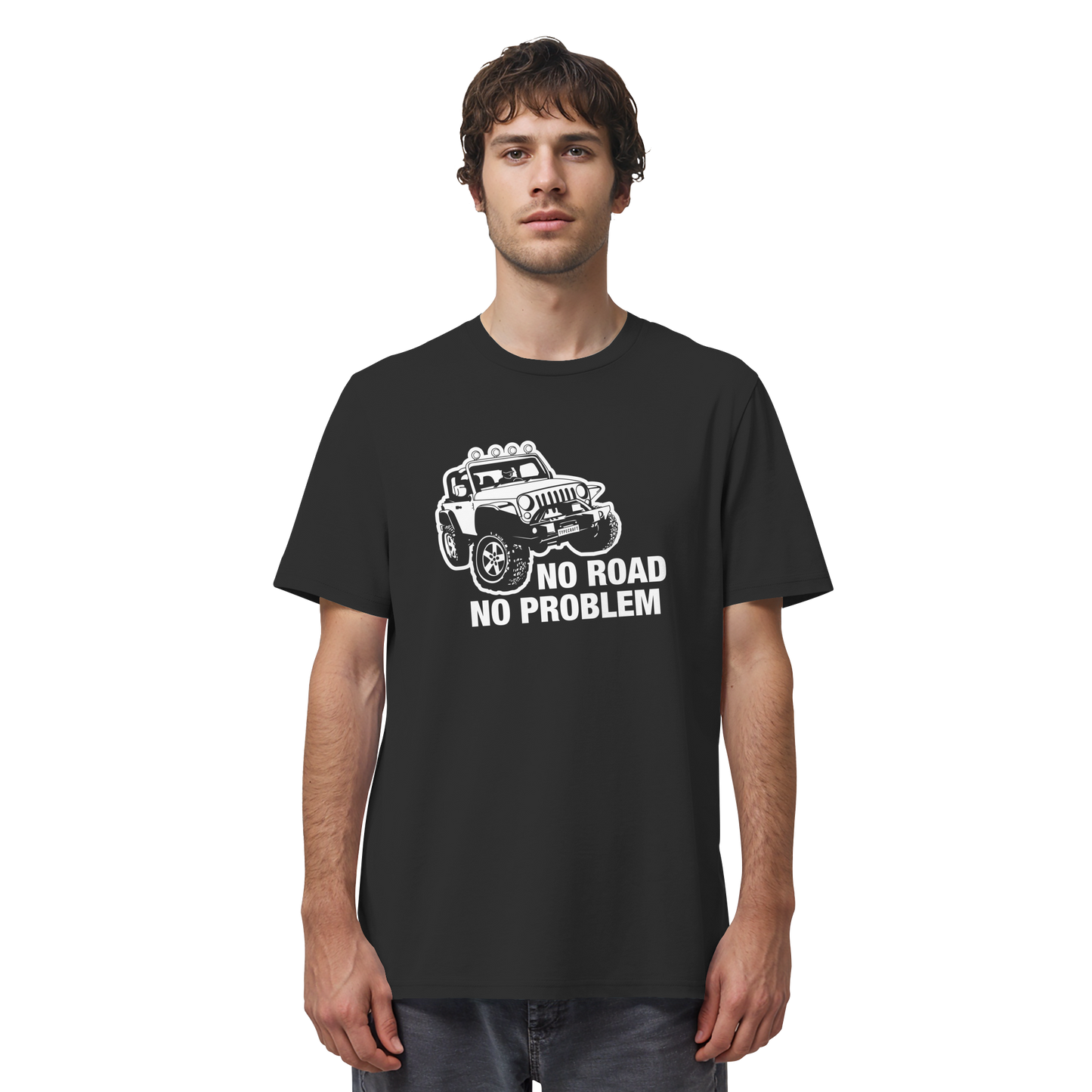Organic Shirt – „No road, No problem“ für Offroad & Jeep Fans