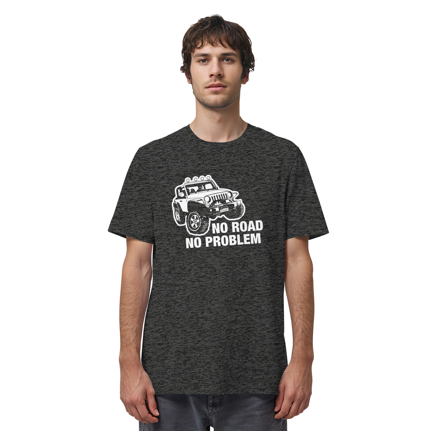 Organic Shirt – „No road, No problem“ für Offroad & Jeep Fans