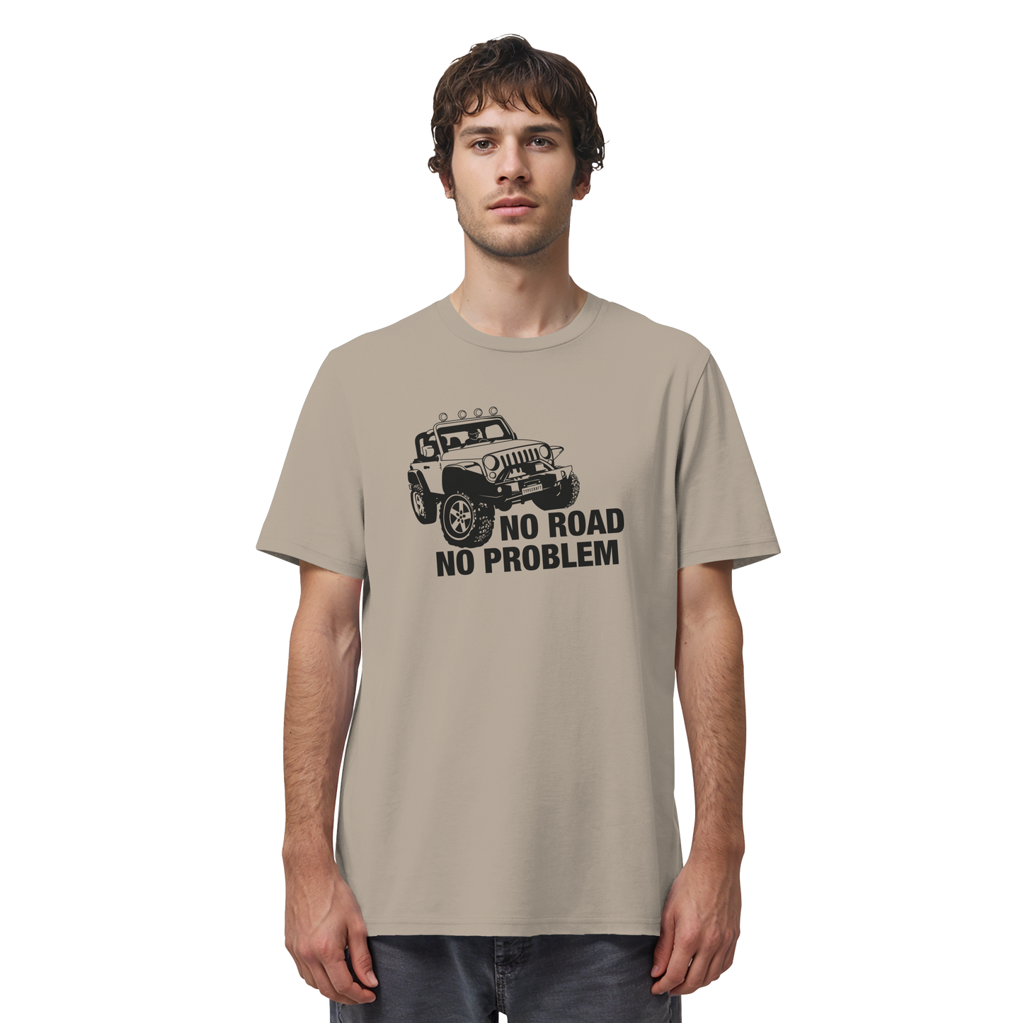 Organic Shirt – „No road, No problem“ für Offroad & Jeep Fans