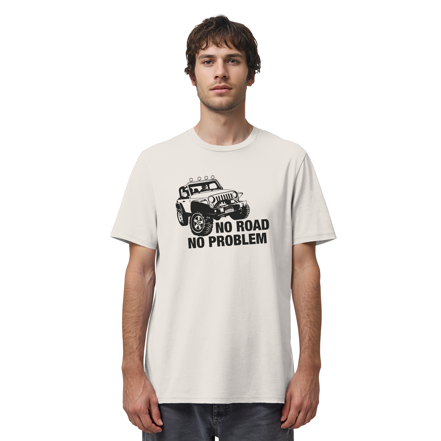 Organic Shirt – „No road, No problem“ für Offroad & Jeep Fans
