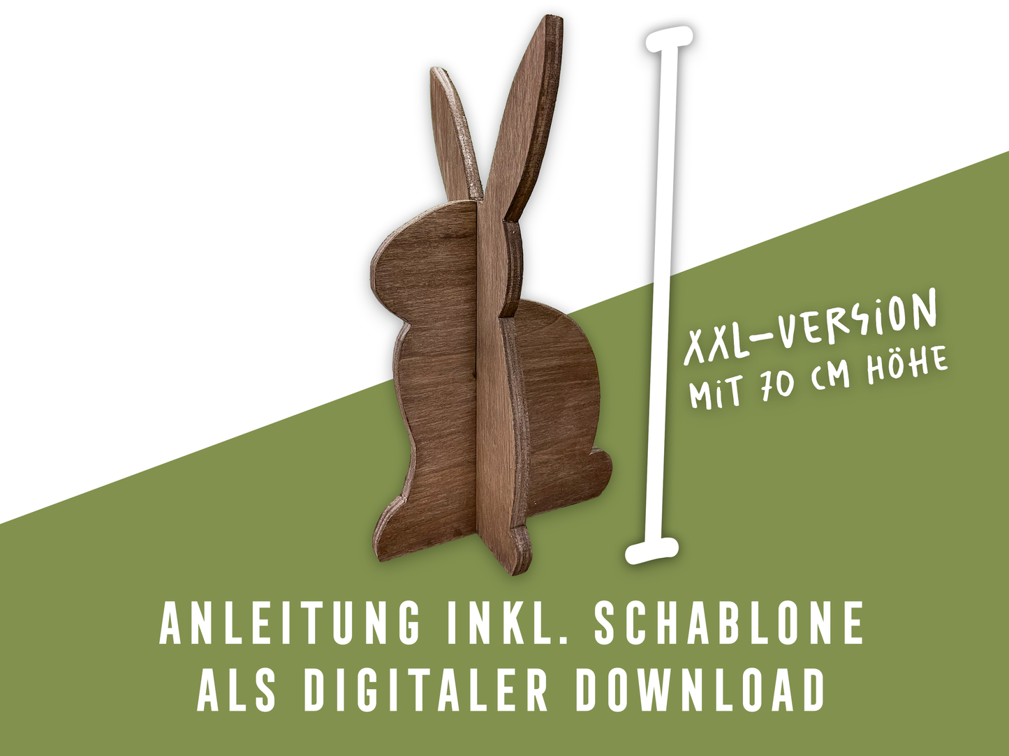 XXL-Osterhase DIY-Steckfigur aus Holz - Anleitung inkl. Schablone (PDF Download)